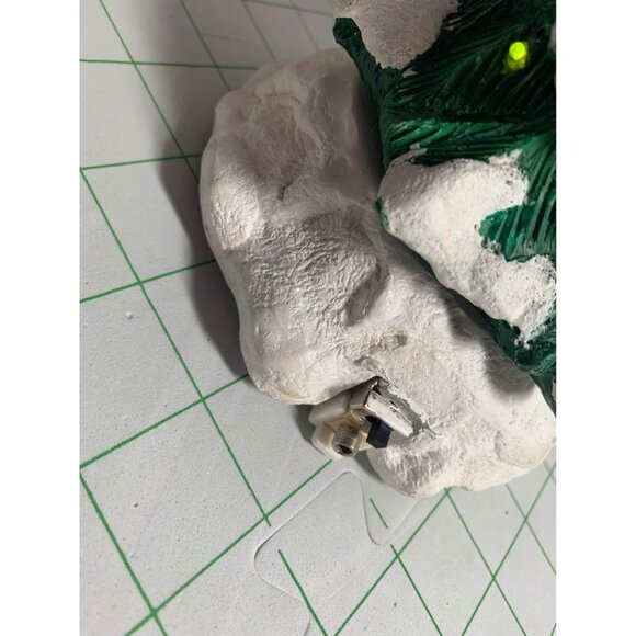 Village Lighted Snow Capped Revolving Christmas Tree Decoration - Picture 3 of 6